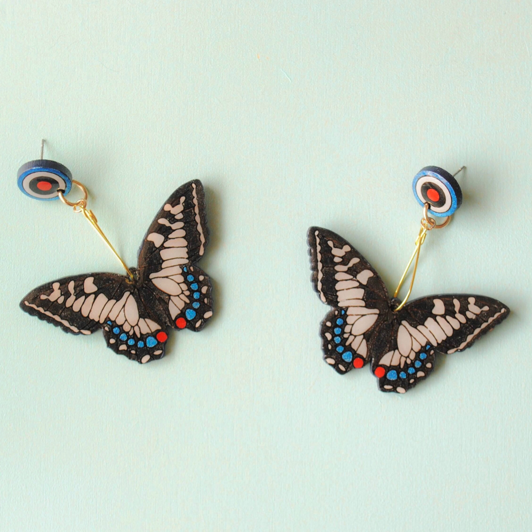 Aretes Mariposas Blancas