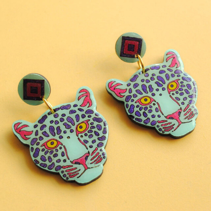 Aretes Jaguar del Amazonas Azul