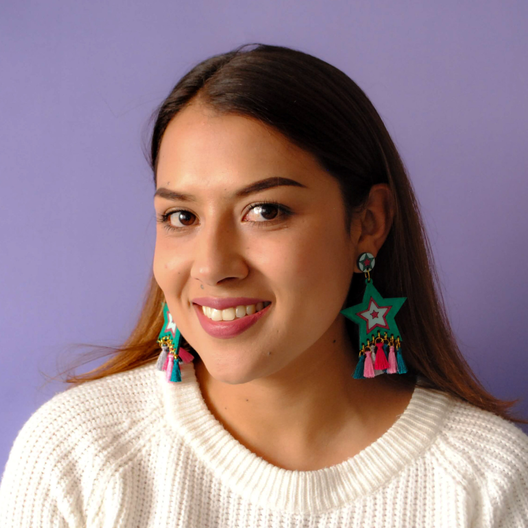 Aretes Estrellas Sideral Verdes