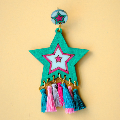 Aretes Estrellas Sideral Verdes