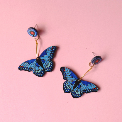 Aretes Mariposas Azules
