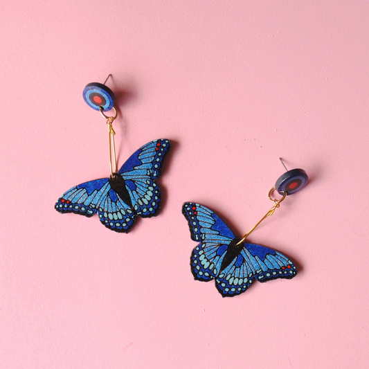 Aretes Mariposas Azules