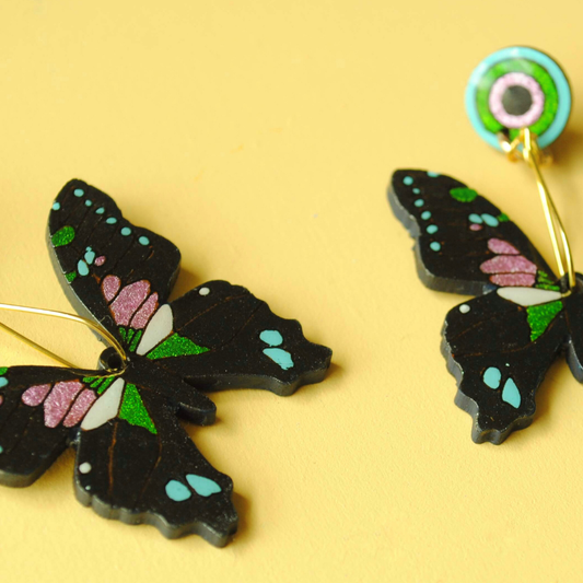 Aretes Mariposas Negras