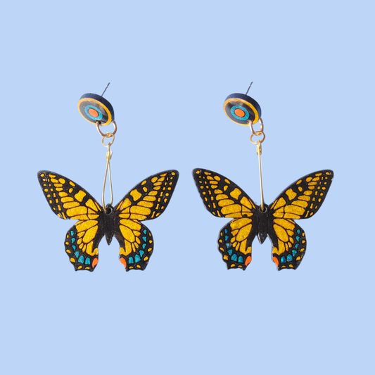 Aretes Mariposas Amarillas