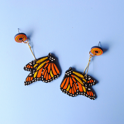 Aretes Mariposas Monarca