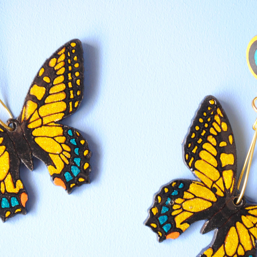 Aretes Mariposas Amarillas