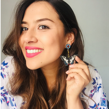 Aretes Mariposas Blancas